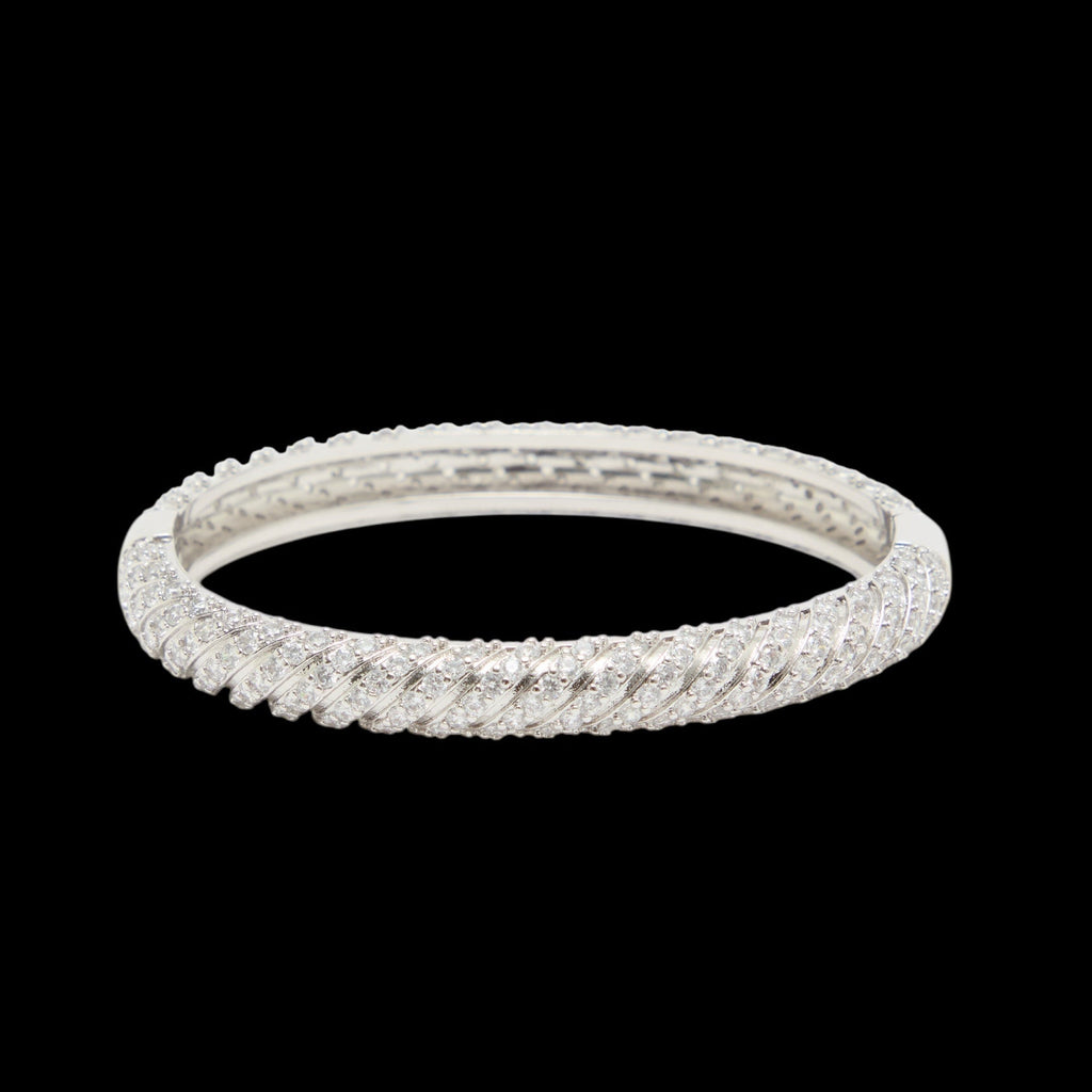 Silver bracelet on a black background